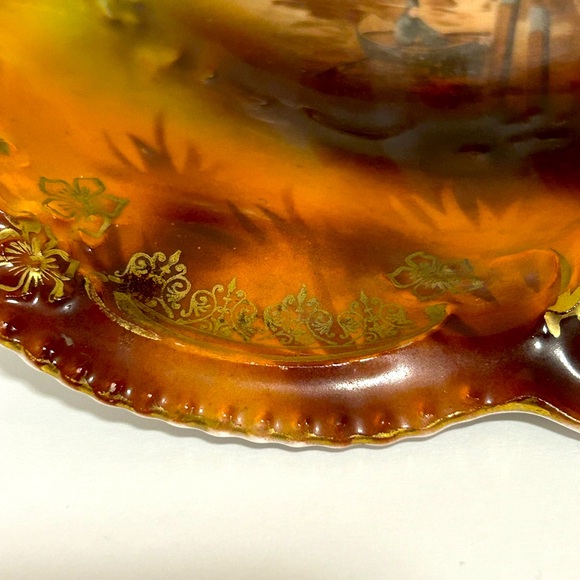 RARE Antique R S PRUSSIA Masted Schooner Bowl - Picture 6 of 8